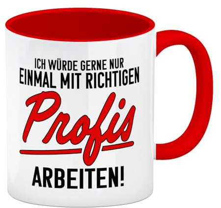 speecheese Einmal mit richtigen Profis arbeiten Kaffeebecher Rot