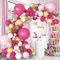 Kit arco palloncini rosa, 127 pezzi rosa caldo bianco oro palloncini ghirlanda kit, palloncini festa per compleanno matrimonio baby shower San Valentino principessa decorazione partito