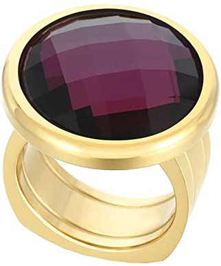 KnSam Ring Hochzeit Edelstahl, Groß Ring Damen mit Zirkonia, Ring Gold Blau/Silber/Lila