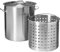 GasOne Suppentopf aus Edelstahl mit Korb – 100 qt Suppentopf mit Deckel und verstärktem Boden – robuster Kochtopf zum Frittieren, Truthahnbraten, Bierbrauen, Suppe, Meeresfrüchte-Kochen – Satin-Finish