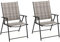 COSTWAY 2er Set Gartenstühle Polyrattan, Klappstühle mit Armlehnen, Balkonstühle klappbar, Terrassenstühle für Garten, Hinterhof, Balkon
