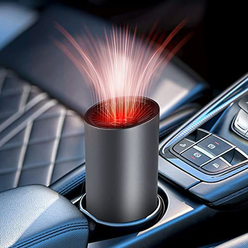 Car Heaters,Portable Car Heater 12v, for Winter with Suction Seat, Plug in Car Heater for Fast Defrosting and Defogging of Car Windscreens (Black)