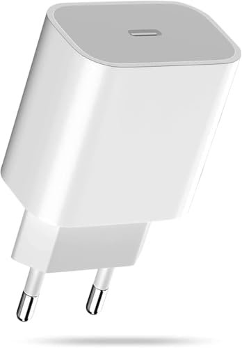 Adaptateur Secteur USB‑C 20 W pour Apple, Chargeur Rapide Prise USB C Compatible avec iPhone 16/15/15 Pro/15/16 Pro Max/15 Plus/14/13/12/11/SE 2020/X/XS/XR, iPad, Airpods, Samsung Galaxy etc.