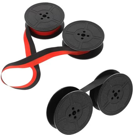MYLERCT Farbband Schreibmaschine, Schreibmaschine Farbband Schwarz und Rot Zweifarbig, 2 Stück Doppelpack Schreibmaschinenband, Doppelspulen-Design, für Alte Schreibmaschinen