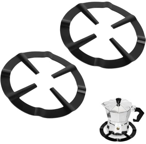 OUDQFCJ 2 Piezas Soporte de Hierro para Cocina de Gas, Adaptador para Mokkakannen, Reductor de Fogones de Gas, Accesorio para Cafetera y Cocina (13 x 13 x 2 cm)