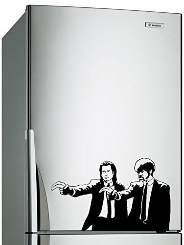 AnOL (60x37 cm) Banksy Vinyl Wand Aufkleber Pulp Fiction Graffiti/Jungs mit Banana Pistolen/Straßen Graffiti Aufkleber/Two Herren Abendessen Jacken Aufkleber Geschenk