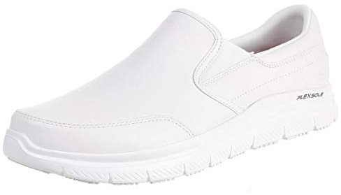 Skechers Flex Advantage Sr Bronwood, Mocasines Hombre, Blanco, 44 EU