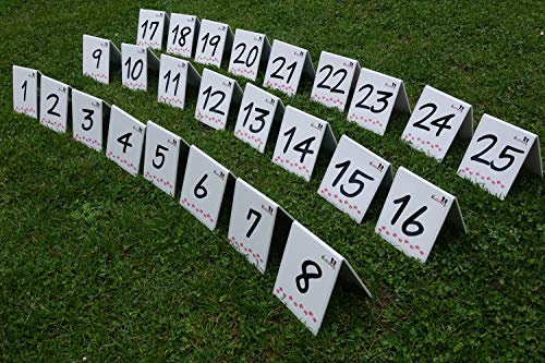 Agility Parcoursnummern/Rally Obedience Nummern/Zahlen - Set/Nummernschilder - durchnummeriertes Set 1-25
