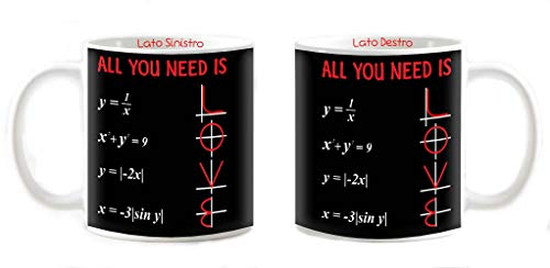 Tazza Mug Matematica Personalizzabile all You Need is Love Nera Formula Matematica Serie Amo la Matematica