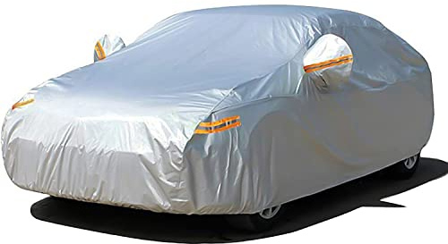 2 Schichten SUV-Autoabdeckung Wasserdicht bei Jedem Wetter, Outdoor-Autoabdeckungen für Autos mit Reißverschlusstür, Universal-Vollautoabdeckung, Fit Sedan-508cmx 178cmx 120cm