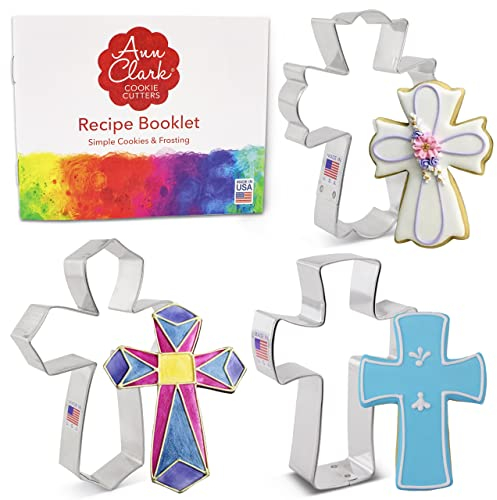 Formine per Biscotti Stampi a forma di croce 3 Pezzi, Prodotto negli Stati Uniti da Ann Clark, santa croce, croce extra large e croce decorata