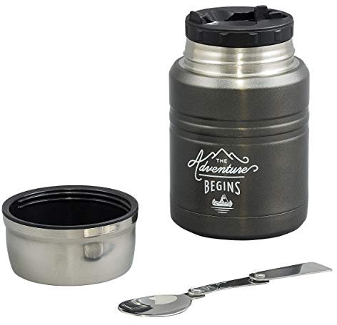 Gentlemen's Hardware - Borraccia unisex in acciaio inox, 450 ml, colore: Nero