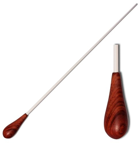 Montford Conductor's Baton – 14 with Pau Rosewood Pear-Shaped Handle | Secure Grip - Elegant White Lacquered Stick - Precision & Balance for Orchestra/B & Conductors