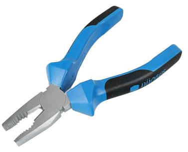 Dönges Kombizange 160 mm | DIN ISO 5746 | Made in Germany | für weichen und harten Draht | Farbe: blau/schwarz | Seitenschneider