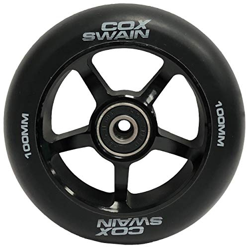Cox Swain 2 STK. X-385 High End 100mm Stunt Scooter Rollen Alu Core - ABEC 11 Lager, Black/Black