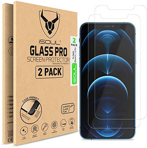 iSOUL Screen Protector Compatible With iPhone 12 Pro Max 6.7 Inch, Tempered Glass Film, 2-Pack