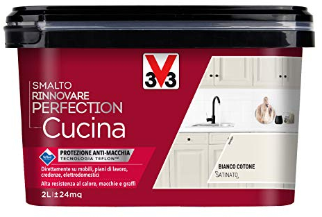 V33 Smalto Rinnovare Perfection Cucina Bianco Cotone Satinato 2 L