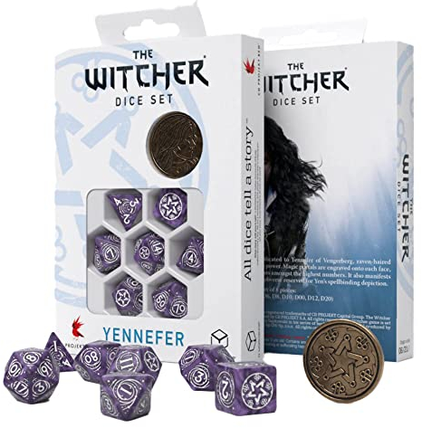 Q-Workshop WYE1B - The Witcher Dice Set: Yennefer – Lilac and Gooseberries (7), 295.0 x 295.0 x 85.0 mm