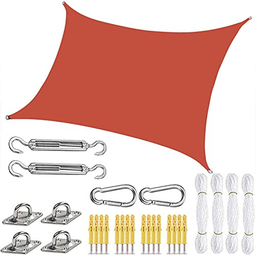 FOGUO Tenda a Vela Rettangolare 4x8m, Vela Ombreggiante Impermeabile, Tenda a Vela Parasole Rettangolare, 90% Resistente Ai Raggi UV, Rete Ombreggiante Tessuto
