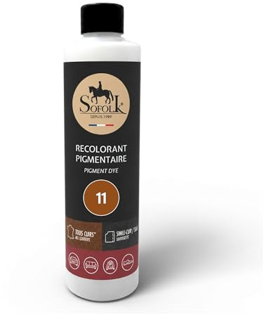 Sofolk - Peinture Cuir/Simili-Cuir - Recoloration pour Cuir Abimé, Rayé, Giffré, Décoloré - Volant de Voiture, Siège Auto, Canapé, Chaussure, Veste et Vêtements (250ml, 11-FAUVE)