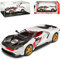 Ford GT Coupe Nr 98 Weiss mit Sockel und Vitrine Ab 2017 1/32 Burago Modell Auto mit individiuellem Wunschkennzeichen