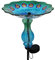 John's Studio Pfauen-Vogeltränke für den Außenbereich, Glasschale, Solarlicht, Vogeltränke, Käfig, Außenschale, Vogelfutterstation mit Metallpfahl für Garten, Hof und Terrasse, 81,3 cm