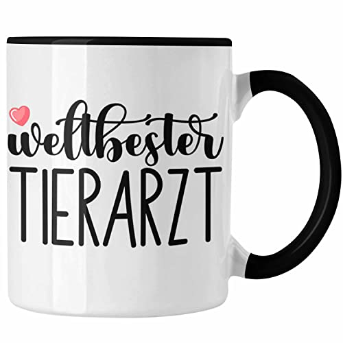 Trendation - Bester Tierarzt Geschenk Tasse Geschenkideen Veterinär Danke Dankeschön (Schwarz)