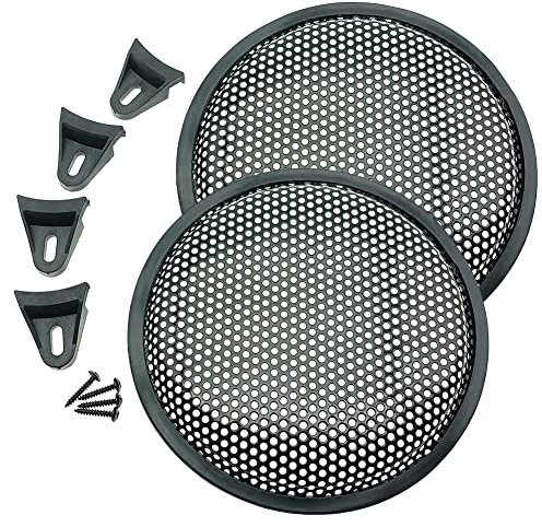 iSpchen 2 Stück Lautsprecherabdeckung Universal 10 Zoll Auto Lautsprecher Grill Abdeckung Lautsprechergitter Subwoofer Lautsprecherabdeckung Schutzgitter Mesh Abdeckung für Auto Audio