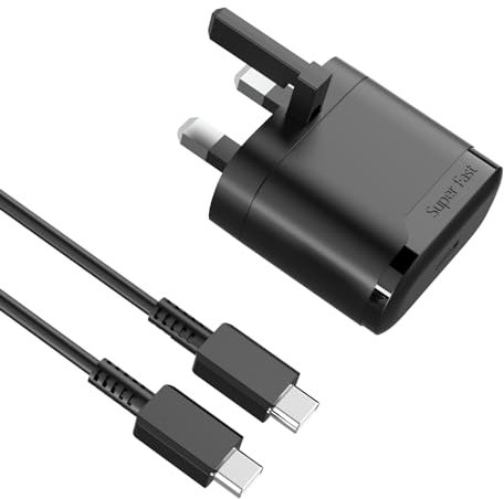 for Samsung Phone Fast Charger USB C Plug and Cable for Galaxy S25, S24, S23, A26, S22, S21, S20, A15, A14, A56, A55, A54, A36, A25, S23+, S22+, S21+, S25 Ultra, S24 U ltra, A05S, A35 Charge (UKCA)