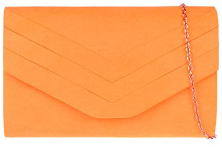 Girly Handbags Semplice pochette da donna in finta pelle scamosciata, arancione fluo, W 24, 15, D 6 cm (W 9, H 6, D 2 inches)