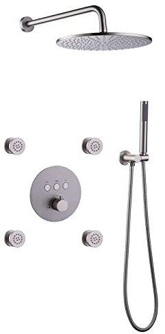 XJTNLB Miscelatore Doccia Incasso con Deviatore, Sistemis Doccia con Miscelatore Jacuzzi Sistemis Doccia a Pioggia