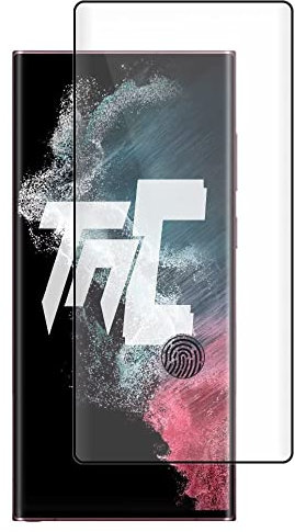 TM-Concept® Cristal templado curvo 3D para Samsung Galaxy S22 Ultra - Negro - Adhesión integral - Compatible con huellas dactilares
