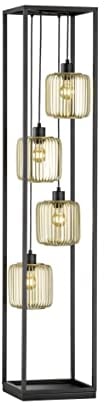 Fischer & Honsel Stehleuchte | 4x E27 max. 40,0 W ohne Leuchtmittel | sandschwarz, goldfarben