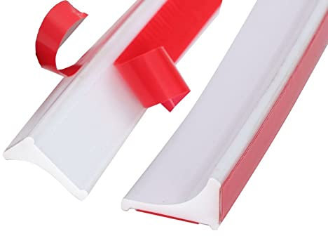 1M Silicone Shower Seal Strip,Bath Edging Sealing,Floor Threshold Water Barrier for Wet Room,Tile Edge Caulk Trim for Bathroom Bathtub,Countertop,Kitchen(20mmx12mm,Two Adhesive Backing)