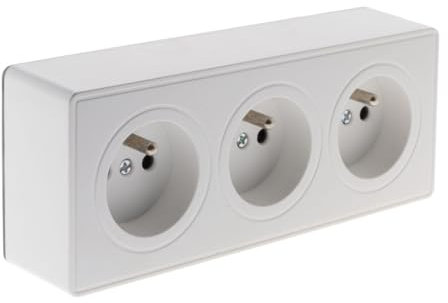 Zenitech - Toma de superficie triple blanca 16A - Gama Vulco