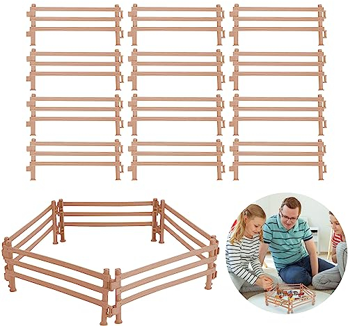 TECHEEL 40 Stück Pferdezaun, Kunststoff Farm Zaun Spielzeug, DIY Micro Landschaft Deko, Mini Pferd Corral Zaun, Kinder Pädagogisches Geschenk - Helle