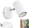Wandleuchte Javel, moderne Wandlampe aus Metall in Weiß/Chromfarben, runde Wandlampe mit verstellbarem Schirm, Leseleuchte 1-flammig, 1 x GU10, ohne Leuchtmittel