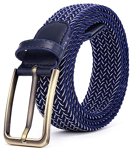 BOZEVON Elastic Braided Belt - Multicolor Stretch Woven Belt Unisex Casual Belts Vintage Belt for Men and Women