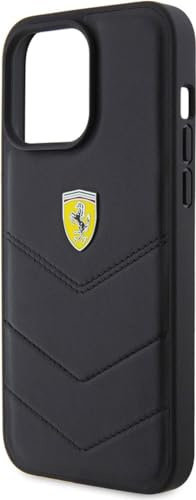 Ferrari FEHCP15LRDUK Hülle für iPhone 15 Pro 6.1 Schwarz hardcase Quilted Metal Logo