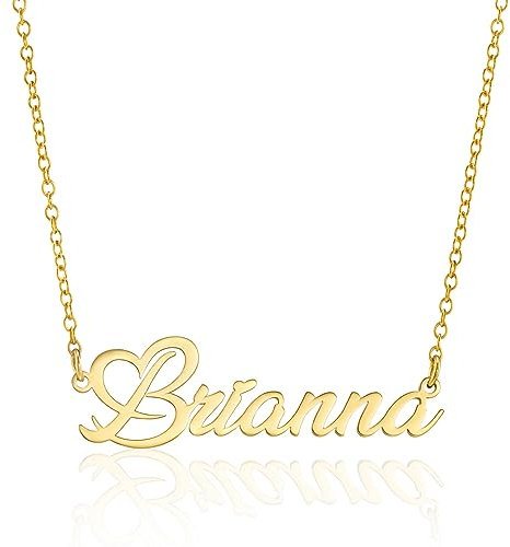 ZNA Jewels Personalised Name Pendant Necklace | Available in Silver, Gold or Rose Gold | Choose from 6 Unique Fonts | The Perfect Handmade Gift (18K Gold)