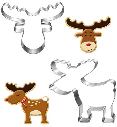 UKoosien Weihnachten Ausstechformen Set-2 Stück-9cm-Rentier Ausstecher Plätzchen Ausstecher Weihnachten für Kinder
