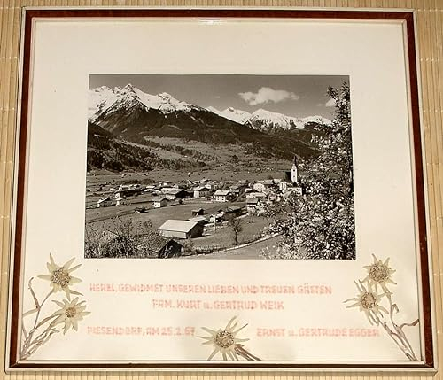 Generisch Altes Foto - PIESENDORF Familie Egger vom 25.02.1967 - gerahmt hinter Glas mit Edelweiß