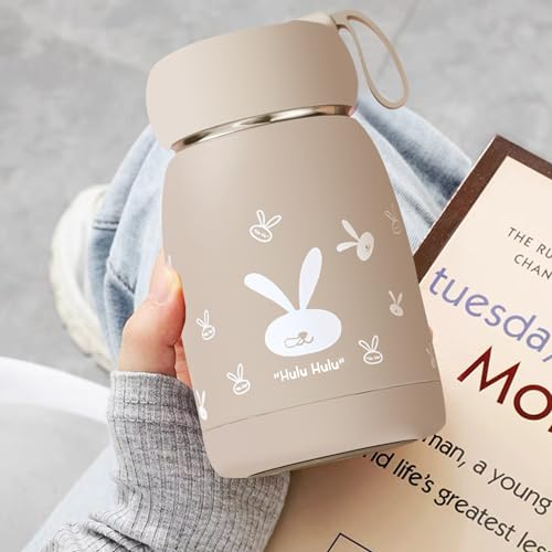 Termo de acero inoxidable para niños con indicador de temperatura: Nizirioo 320 ml, botella de agua al vacío, botella de viaje aislada a prueba de fugas, ideal para el calor y el frío, termo para