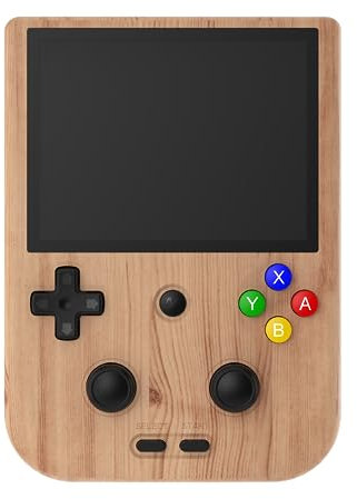 SXMA RG405V - Juego de mano retro Android 12, tarjeta TF de 128 G integrada, 3172 juegos, pantalla táctil IPS de 4 pulgadas con juego frontal 5G WiFi Bluetooth 5.0 (grano de madera) batería mAh