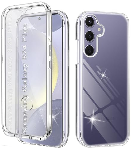 Funda para Samsung S24 Plus Carcasa Antigolpes 360 Grados Protección con Protector de Pantalla Integrado Robusto Doble Cara Ultrafina Transparente Case Carcasa para Samsung Galaxy S24 Plus, Clear