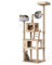 Mondeer Arbre à Chat en Bois, 2 Maisons et 7 Plateformes pour Les Chats Geants, avec Coussins en Peluche Amovibles et Cabine Spatiale Transparente, Style Moderne, 82 × 70 × 185 CM