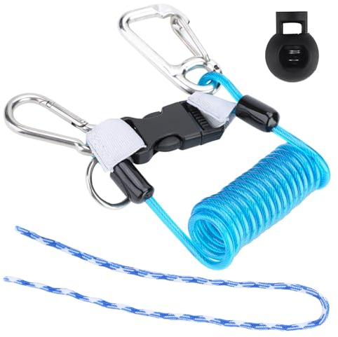 Frdhee Spiralkabel Tauchen, Anti-verloren Feder Spule Lanyard Spiralkabel Tauchen Kamera mit Schnellspanner für Unterwasserkamera, Schnorcheln Anti Leine Gurtband, Boot, Angeln, Outdoor
