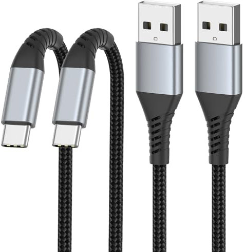 PEAKLIFT USB C Kabel Kurz[60CM, 2Pack], 2FT Typ C Ladekabel 3A USB A auf USB C Schnellladekabel Kompatible für Galaxy S24 S23 22 S21 S20 S10 S9 S8, Pixel, Huawei, Xiaomi