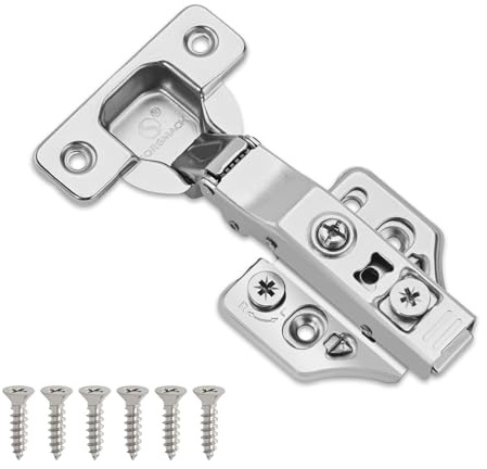 10 Pack Full Overlay weiche Schließen Schrankscharniere Küchenschrank Türscharniere mit Schrauben 105 ° rahmenlose 3-Wege verstellbare weiche Schließen Scharniere für Schranktüren