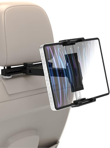 LYFPOOM Voyages Enfants Support Tablette Voiture Appuie-tête pour 6,1 à 15,6 Pouce iPad, Porte Tablette Voiture pour Appuie-tête pour iPad, Sumsung Tab, Sony Autre 4.7-12.9 Telephone et Tablette